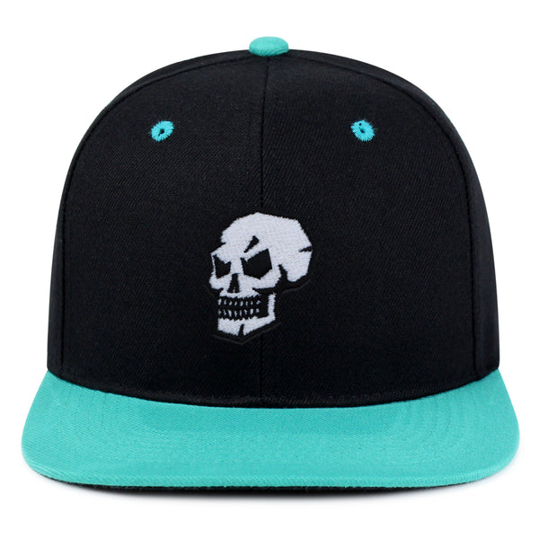 Skull Side View Snapback Hat Embroidered Hip-Hop Baseball Cap Grunge