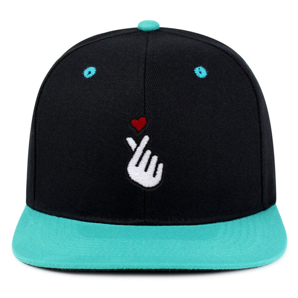 Korean Heart Finger Snapback Hat Embroidered Hip-Hop Baseball Cap Korea Sign