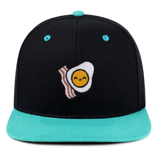 Egg and Bacon Snapback Hat Embroidered Hip-Hop Baseball Cap Breakfast