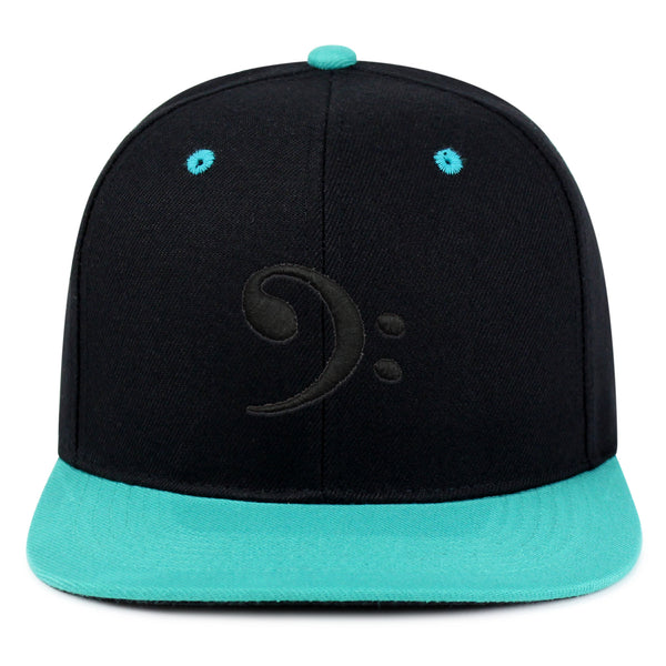 Bass Clef Snapback Hat Embroidered Hip-Hop Baseball Cap Music Symbol