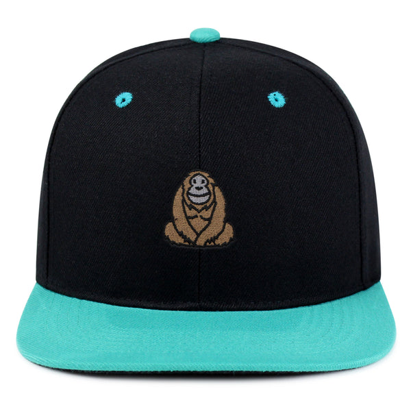 Orangutan Snapback Hat Embroidered Hip-Hop Baseball Cap Sumatran Monkey