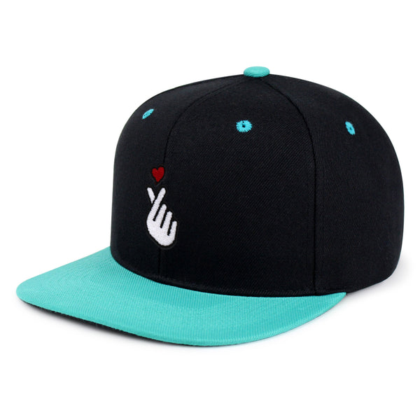 Korean Heart Finger Snapback Hat Embroidered Hip-Hop Baseball Cap Korea Sign