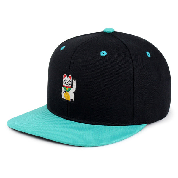 Waving Cat Snapback Hat Embroidered Hip-Hop Baseball Cap Japanese Statue