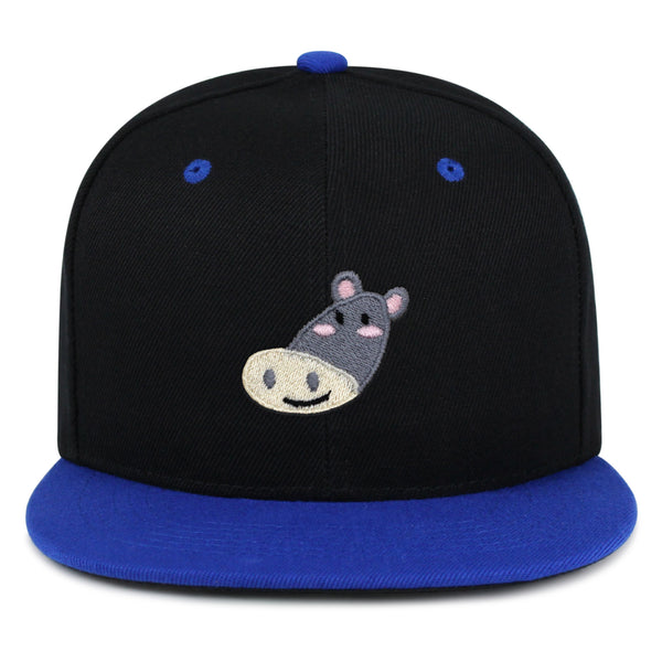 Cute Hippo Face Snapback Hat Embroidered Hip-Hop Baseball Cap Zoo Hippopotamus