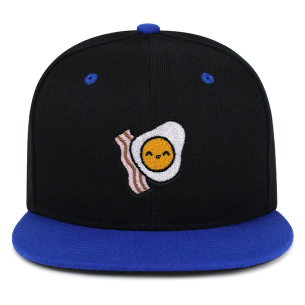 Egg and Bacon Snapback Hat Embroidered Hip-Hop Baseball Cap Breakfast