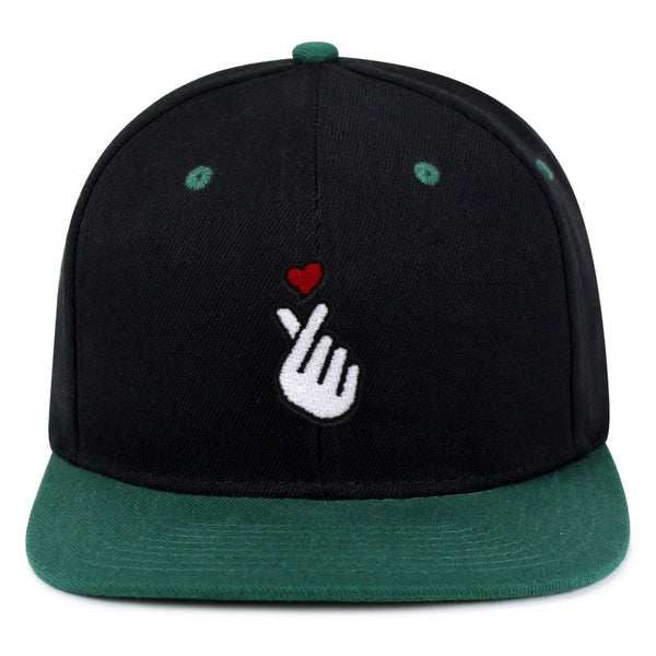 Korean Heart Finger Snapback Hat Embroidered Hip-Hop Baseball Cap Korea Sign