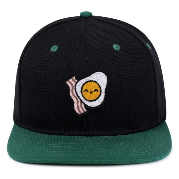 Egg and Bacon Snapback Hat Embroidered Hip-Hop Baseball Cap Breakfast