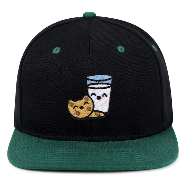 Milk and Cookie Snapback Hat Embroidered Hip-Hop Baseball Cap Snack