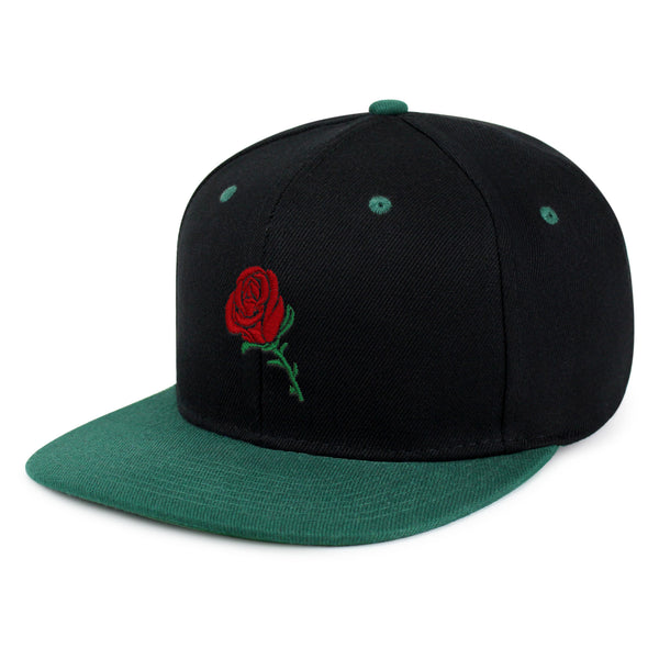 Rose Snapback Hat Embroidered Hip-Hop Baseball Cap Flower Floral Love