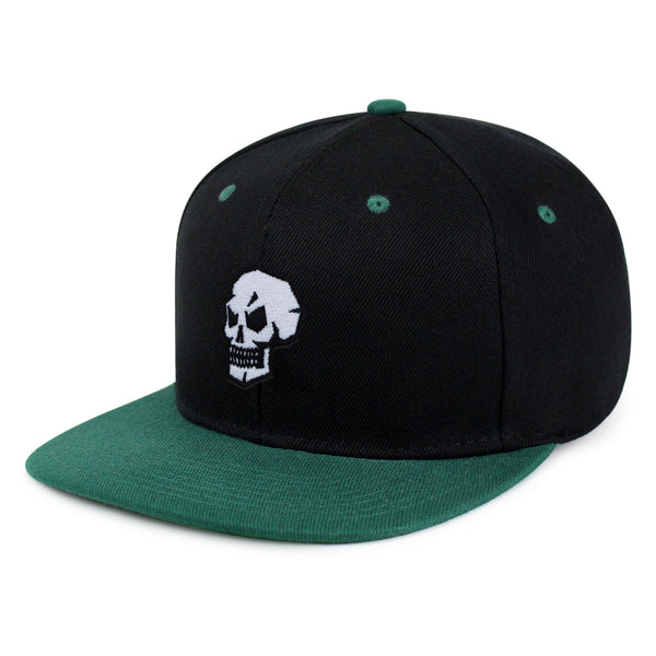 Skull Side View Snapback Hat Embroidered Hip-Hop Baseball Cap Grunge