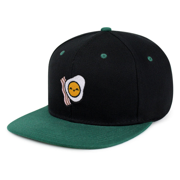 Egg and Bacon Snapback Hat Embroidered Hip-Hop Baseball Cap Breakfast