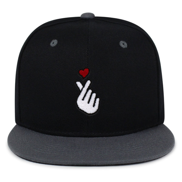 Korean Heart Finger Snapback Hat Embroidered Hip-Hop Baseball Cap Korea Sign