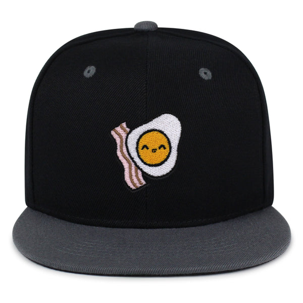 Egg and Bacon Snapback Hat Embroidered Hip-Hop Baseball Cap Breakfast