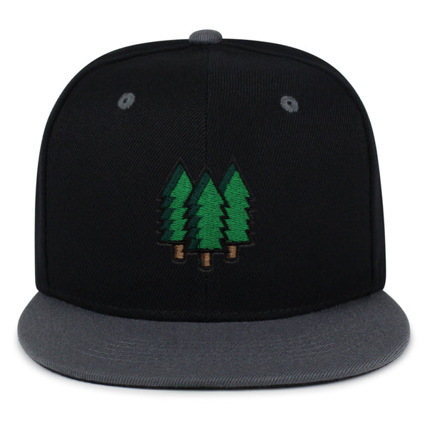 Trees Snapback Hat Embroidered Hip-Hop Baseball Cap Forest Hiking