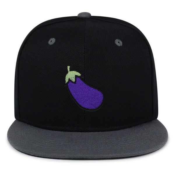 Eggplant Snapback Hat Embroidered Hip-Hop Baseball Cap Foodie Vegetable