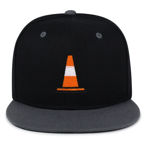 Safety Cone Snapback Hat Embroidered Hip-Hop Baseball Cap Construction