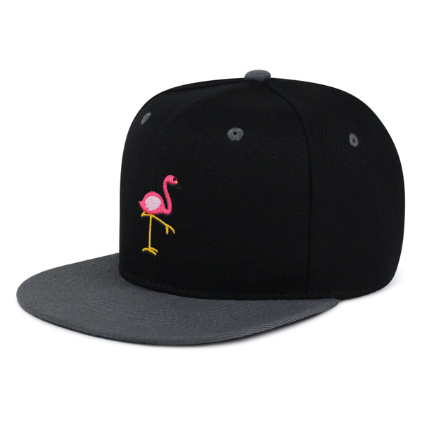 Flamingo Snapback Hat Embroidered Hip-Hop Baseball Cap Bird Pink