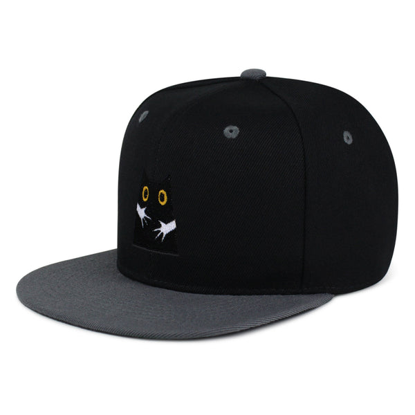 Hugs Snapback Hat Embroidered Hip-Hop Baseball Cap Black Cat Mom