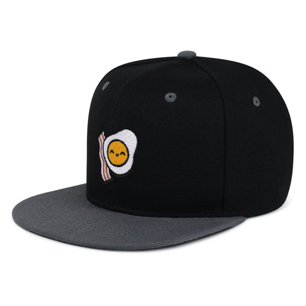 Egg and Bacon Snapback Hat Embroidered Hip-Hop Baseball Cap Breakfast