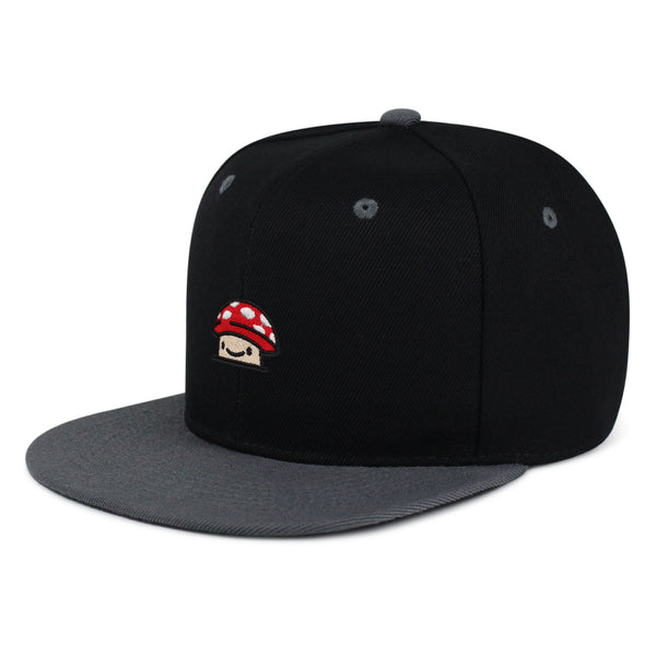 Mushroom  Snapback Hat Embroidered Hip-Hop Baseball Cap Red