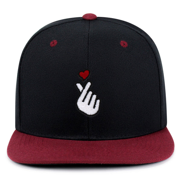 Korean Heart Finger Snapback Hat Embroidered Hip-Hop Baseball Cap Korea Sign