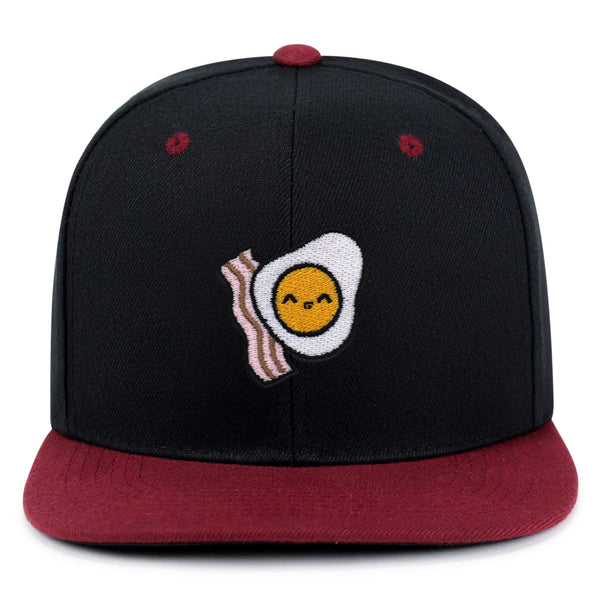 Egg and Bacon Snapback Hat Embroidered Hip-Hop Baseball Cap Breakfast