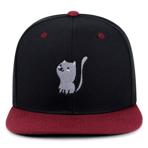 Meow Snapback Hat Embroidered Hip-Hop Baseball Cap Cat Kitty