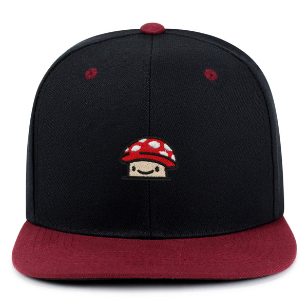 Mushroom  Snapback Hat Embroidered Hip-Hop Baseball Cap Red