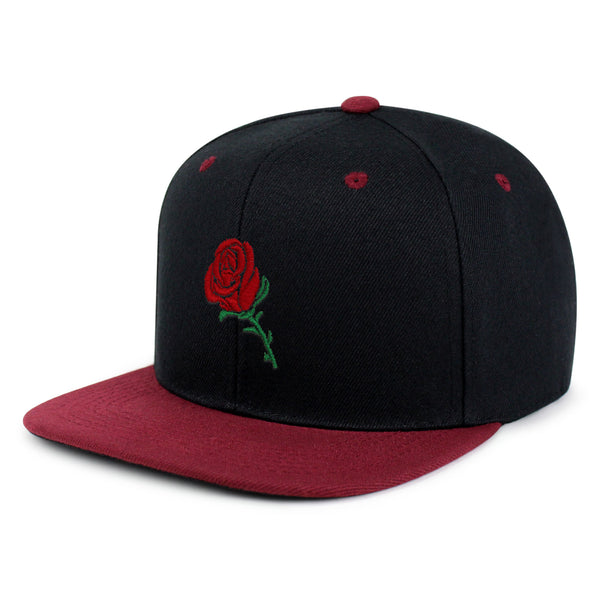 Rose Snapback Hat Embroidered Hip-Hop Baseball Cap Flower Floral Love