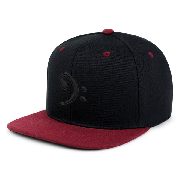 Bass Clef Snapback Hat Embroidered Hip-Hop Baseball Cap Music Symbol