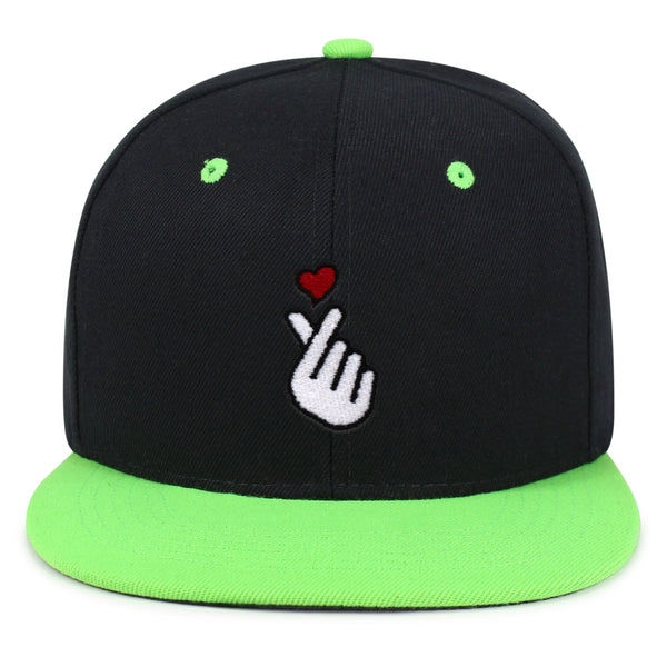 Korean Heart Finger Snapback Hat Embroidered Hip-Hop Baseball Cap Korea Sign