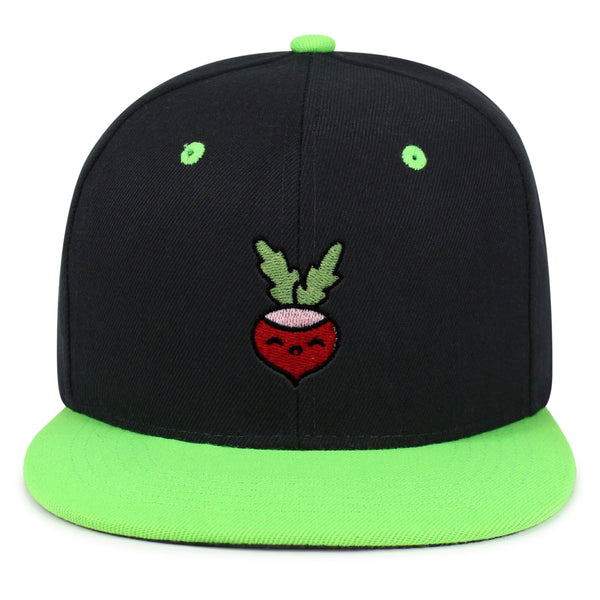 Radish Snapback Hat Embroidered Hip-Hop Baseball Cap Vegan Vegetable Farmer