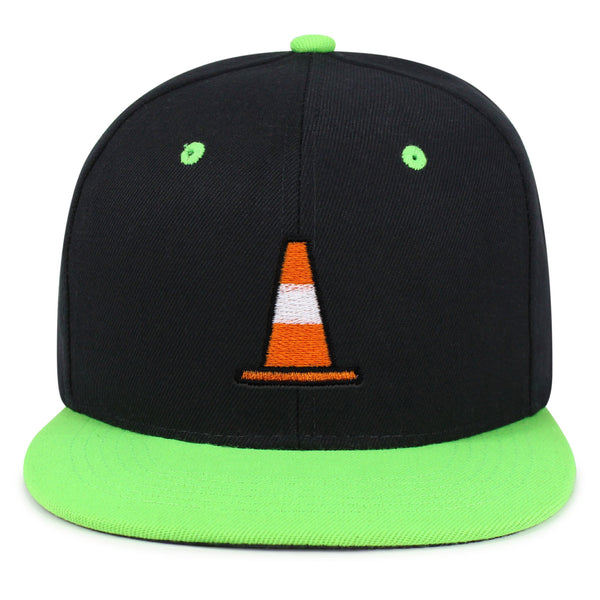 Safety Cone Snapback Hat Embroidered Hip-Hop Baseball Cap Construction