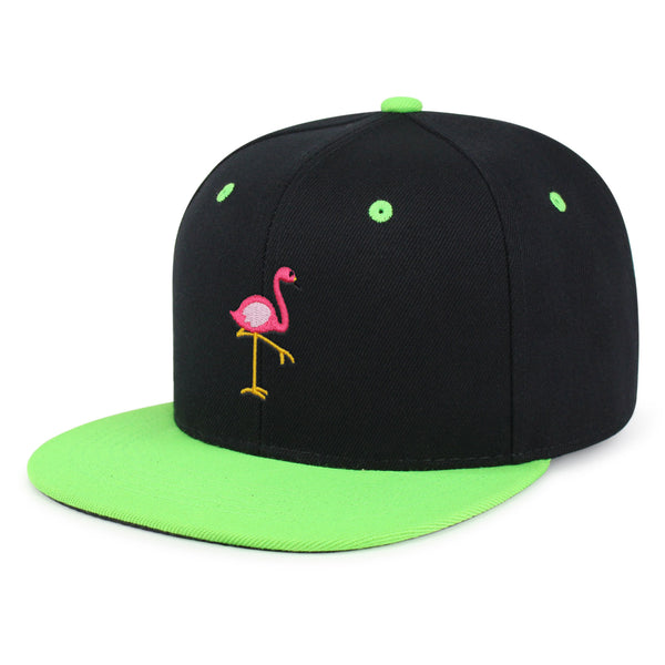 Flamingo Snapback Hat Embroidered Hip-Hop Baseball Cap Bird Pink