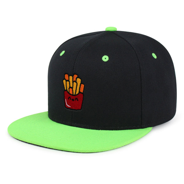 Smiling French Fries Snapback Hat Embroidered Hip-Hop Baseball Cap Chips Fast Food