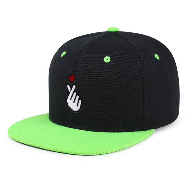 Korean Heart Finger Snapback Hat Embroidered Hip-Hop Baseball Cap Korea Sign