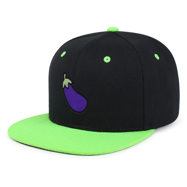 Eggplant Snapback Hat Embroidered Hip-Hop Baseball Cap Foodie Vegetable