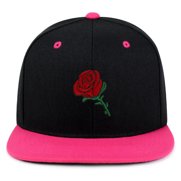 Rose Snapback Hat Embroidered Hip-Hop Baseball Cap Flower Floral Love