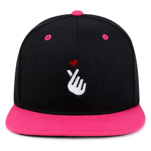 Korean Heart Finger Snapback Hat Embroidered Hip-Hop Baseball Cap Korea Sign