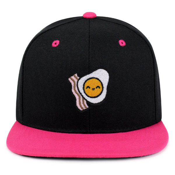 Egg and Bacon Snapback Hat Embroidered Hip-Hop Baseball Cap Breakfast