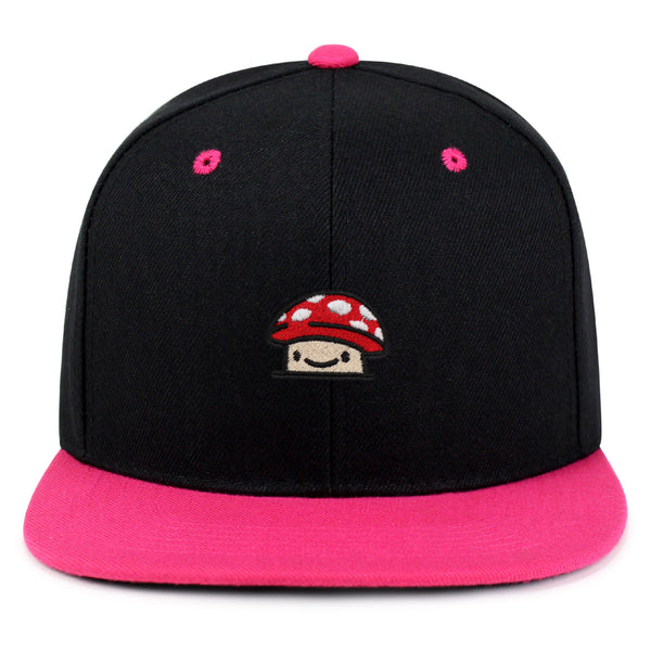 Mushroom  Snapback Hat Embroidered Hip-Hop Baseball Cap Red