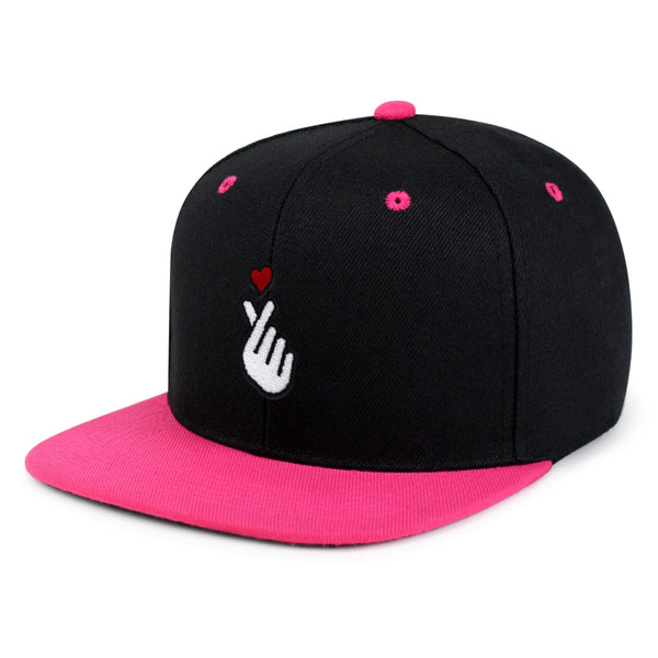 Korean Heart Finger Snapback Hat Embroidered Hip-Hop Baseball Cap Korea Sign