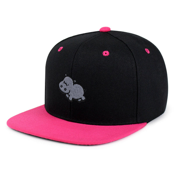 Cute Hippo Snapback Hat Embroidered Hip-Hop Baseball Cap Hippopotamus Zoo