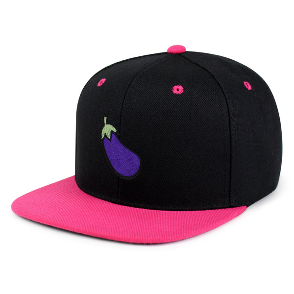 Eggplant Snapback Hat Embroidered Hip-Hop Baseball Cap Foodie Vegetable