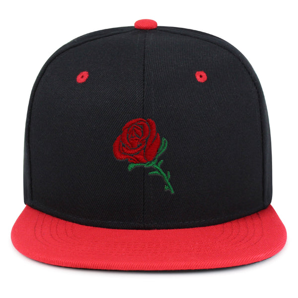 Rose Snapback Hat Embroidered Hip-Hop Baseball Cap Flower Floral Love