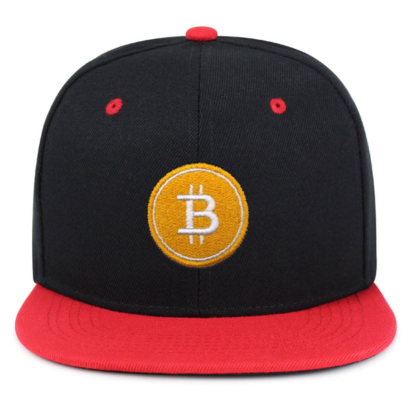 Bitcoin Snapback Hat Embroidered Hip-Hop Baseball Cap Cryptocurrency Investing