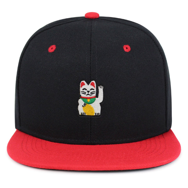 Waving Cat Snapback Hat Embroidered Hip-Hop Baseball Cap Japanese Statue