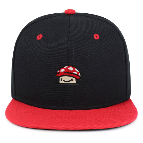 Mushroom  Snapback Hat Embroidered Hip-Hop Baseball Cap Red