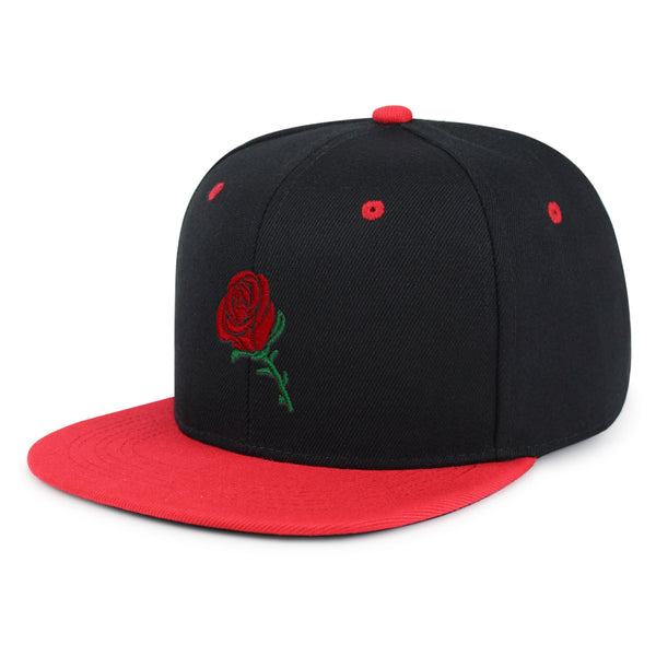 Rose Snapback Hat Embroidered Hip-Hop Baseball Cap Flower Floral Love