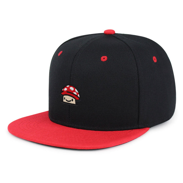 Mushroom  Snapback Hat Embroidered Hip-Hop Baseball Cap Red